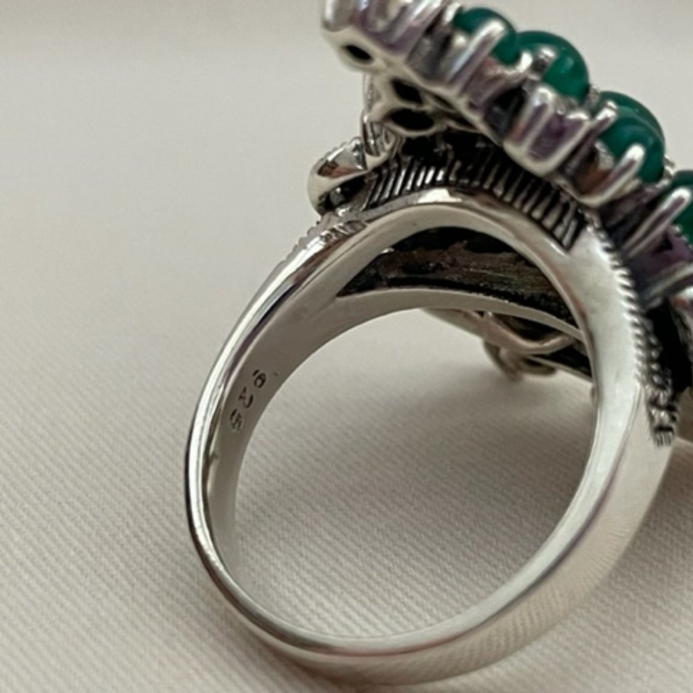 Sterling Silver Green Grape Statement Ring - image 6
